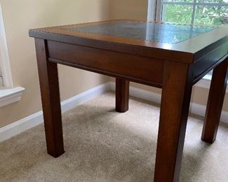 $200 ETHAN ALLEN SQUARE WOODEN SIDE TABLE WITH STONE TOP
26”L x 26”W x 23.5”H