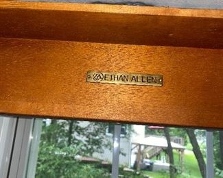 $200 ETHAN ALLEN SQUARE WOODEN SIDE TABLE WITH STONE TOP
26”L x 26”W x 23.5”H