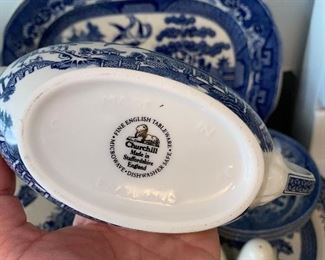 CHURCHILL BLUE AND WHITE CHINA