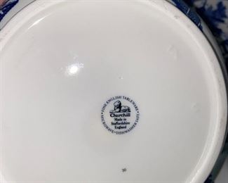 CHURCHILL BLUE AND WHITE CHINA
