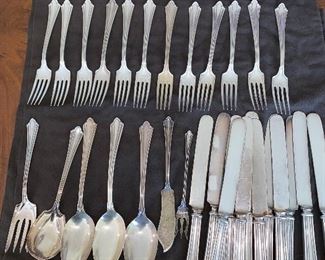 $300 STERLING SILVERWARE BY J.S.CO 
12 FORKS
12 KNIVES
SOUP LADLE 
SALAD FORK AND SPOON
3 SPOONS
SHRIMP FORK
BUTTER KNIFE