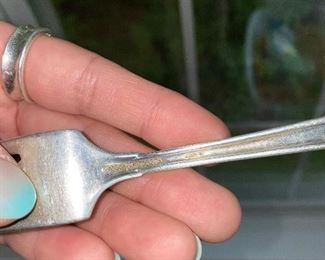 $300 STERLING SILVERWARE BY J.S.CO 
12 FORKS
12 KNIVES
SOUP LADLE 
SALAD FORK AND SPOON
3 SPOONS
SHRIMP FORK
BUTTER KNIFE