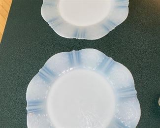 $15 PAIR OPALESCENT AMERICAN SWEETHEART MONAX MACBETH 8” SALAD PLATES