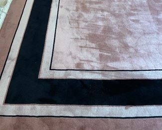 $250 LARGE HIGH PILE WOOL RUG ( DUSTY PINK AND BLACK) 
128” L x 95” W