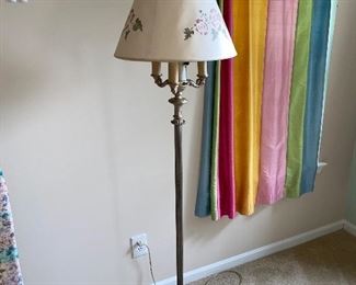 $120 VINTAGE HEAVY FLOOR LAMP WITH MARBLE BASE 
66” TALL