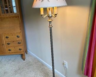 $120 VINTAGE HEAVY FLOOR LAMP WITH MARBLE BASE 
66” TALL