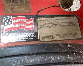 $250 MTD 5HP CHIPPER/SHREDDER