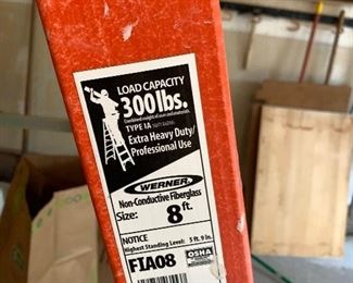 $65  WERNER 8FT. FIBERGLASS STEP LADDER 