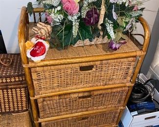 $45 WICKER 3 DRAWER CHEST