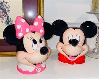 $30 PAIR DISNEY MICKEY AND MINI MOUSE MUSICAL FIGURINES