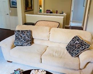 $300 BEIGE PLUSH SOFA / COUCH BY ASHLEY FURNITURE
95”L x 39”D x 37”H