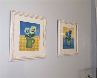 $10 EACH FLORAL FRAMED ART