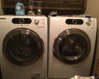 Samsung Washer Dryer set with storage drawers; has stream option - excellent condition