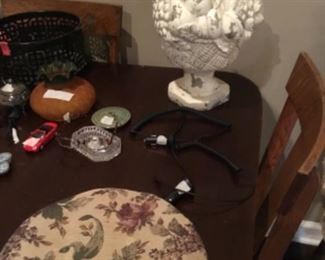 Miscellaneous items on table 
