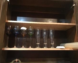 Wine glasses (set of 4); beer glasses (set of 3)