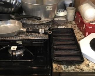2 cast iron cornbread pans