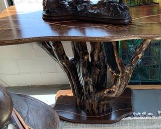 Custom made Table - Wenge and Canary Wood on Padua 42x22.5x30 - $2,500