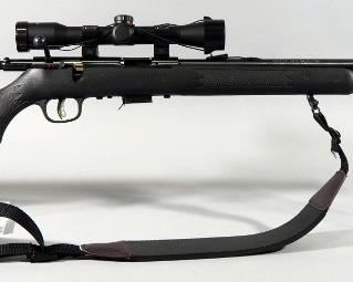 Savage Model 93 .22 WMR Bolt Action Rifle SN# 2001139, With Simmons 4 x 32 Scope And Padded Sling, In Original Box