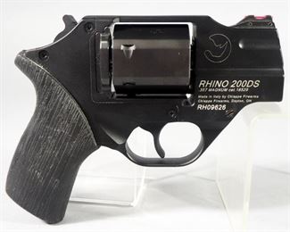 Chiappa Firearms Rhino 200DS .357 Magnum 6-Shot Revolver SN# RH09626, Made In Italy, Fiber Optic Sight, With Leather Belt Holster, In Hard Case