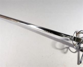 Cutlass Saber With Ornate Handle, 38" Blade, In Leather Scabbard