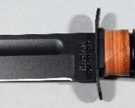 Ka-Bar USMC Fixed Blade Knife, 7" Blade, In Leather Sheath