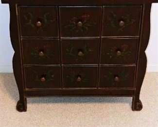 Nine Drawer Hand Painted Accent Server Cabinet
