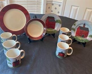 1998 Warren Kimble Barns Dishes