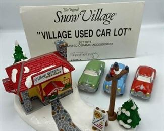 Car Lot Snow Village Piece