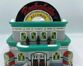 Record Shop Snow Village Piece