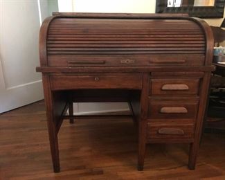 roll top desk with 3 drawers