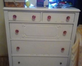 Painted white chest of drawers