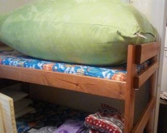 Bunk beds, floor pillow (sold)