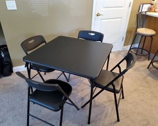 Card Table and 4 Padded Chairs