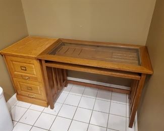 Desk and Filing Cabinet
