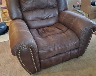 Faux Leather Recliner Glider