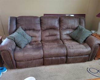 Faux Leather Reclining Couch