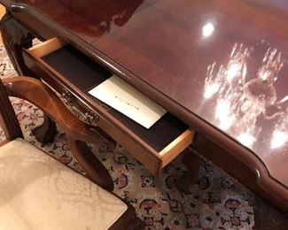 DINING ROOM TABLE WITH SILVERWARE DRAWERS BUILT IN