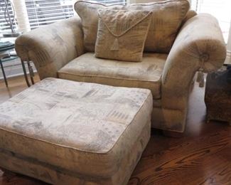 $175 Oversized Club Chair with matching Ottoman