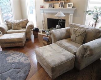 Oversized Club Chair with matching Ottoman
