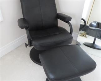 $175 Leather Reclining Chair & Ottoman
