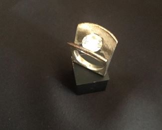 TRISKO Modernist Sterling with Gold accent Ring
