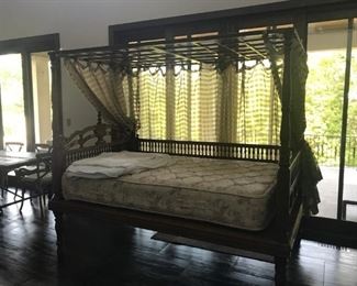 $1800, Teak Day/Wedding Bed: 96"W x 62"D x 83"H 