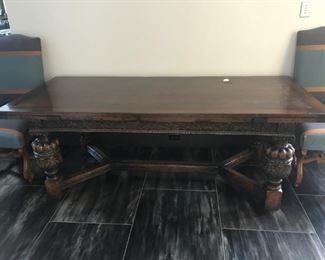 $2200, Jacobean Oak Extension Dining Table: 