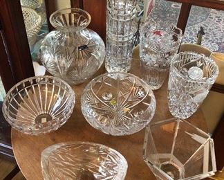 Lead crystal vases, bowls & more