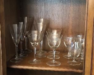 Lead crystal glasses, etched goblets & more