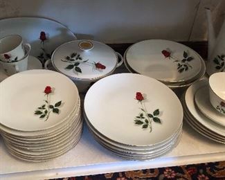 Set of Rote Rose Bavarian China with red rose (46 pieces) 