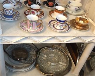 Demitasse cups & saucers, serving pieces