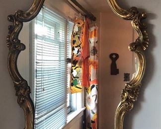 Gilt mirror (24”W, 36”H)