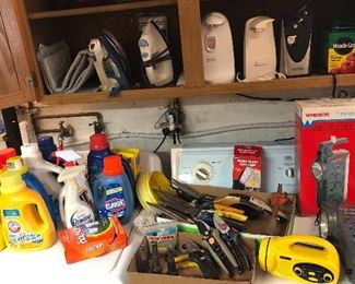 Cleaning products, garden tools, irons, can openers & more