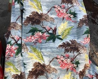 Pair of vintage barkcloth drapes - each is 45” x 82”. Fully lined & both in good condition (lining is intact but has some stains) 